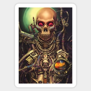 Skeleton Astronaut | Space Skull | Dystopian Art | Skull Astronaut Artwork | Fantasy Astronaut Skull Sticker